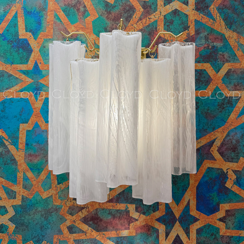 Бра Cloyd ANNO-B W1 / выс. 29 см - латунь светл. - стекло белые облака (арт.20467)