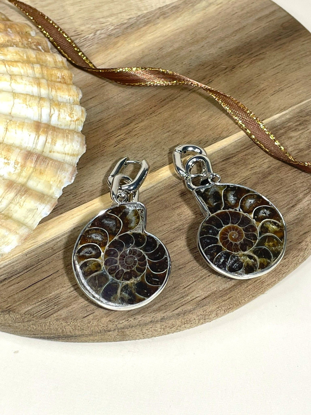 Серьги Nafael Амониты