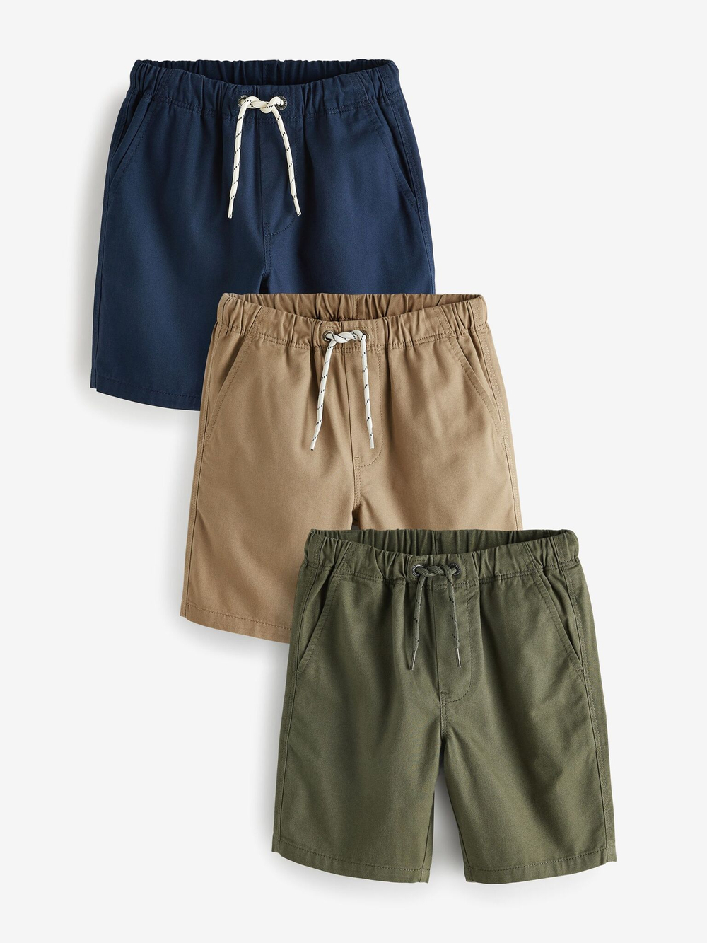 Шорты для мальчика Next N41-746, 3 шт., Темно-синий, Песочный, Хаки