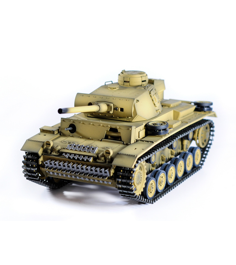 Р/У танк Taigen 1/16 Panzerkampfwagen III (Германия) дым, свет V3 2.4G RTR пустыня