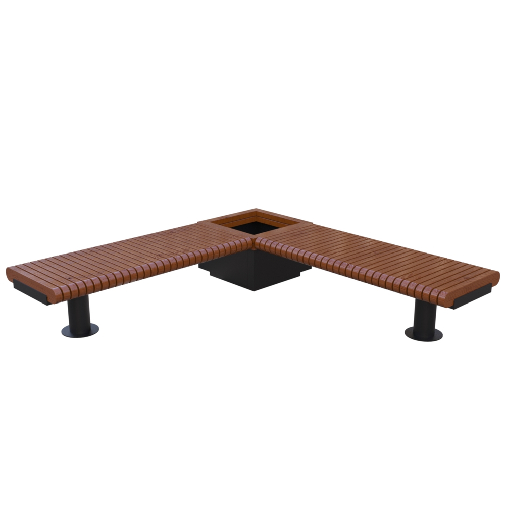 Лавка Rail Road 01 угловая с вазоном