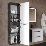 Пенал подвесной IDDIS Cloud, 40 см, белый/черный мрамор, CLO40B0i97