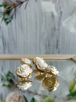 Декоративные металлические пуговицы Роза перла 23