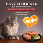 Влажный корм консервы для кошек Деликатес"Паштет по-мальтийски" кролик с зеленой фасолью Мнямс 0,1кг 16 шт