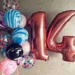 Шар Мрамор (12''/30 см) Голубой, агат, 50 шт.