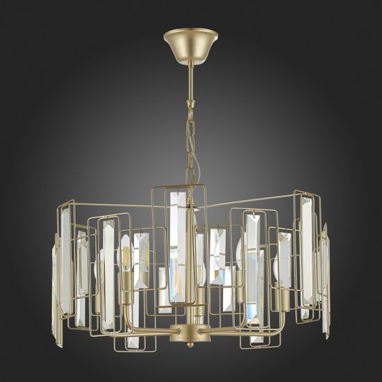 SLE103403-05 Светильник подвесной Шампань/Прозрачный E14 5*40W GIANO