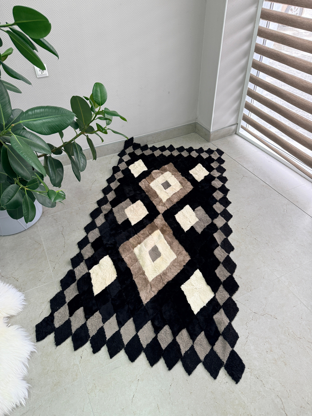 Покрывало меховое ковер из шкуры овчины