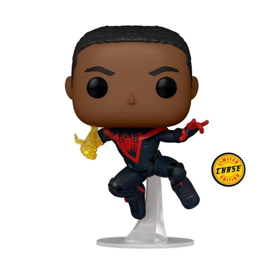 Фигурка Funko POP! Bobble Marvel Games Miles Morales Miles Classic Suit Chase (765) / Фигурка Фанко ПОП! по мотивам игры "Человек-Паук: Майлз Моралес", Майлз Моралес (ЧЕЙЗ)