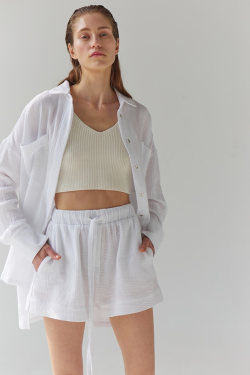 Сарафан на пуговицах с поясом, муслин лаванда