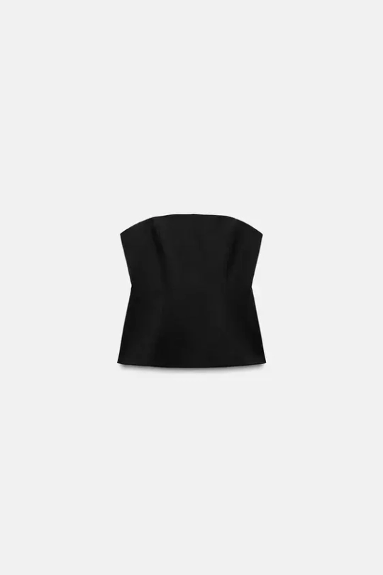 ZARA ТОП БЕЗ БРЕТЕЛЕЙ, ЧЕРНЫЙ