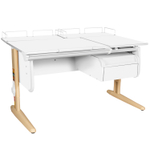 Растущая парта Дэми СУТ 25 с задними полками СУТ.15.210 и навесной тумбой (1200×880 мм)