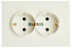 Розетка двойная с заземлением и со шторкой Stekker Эмили 49882