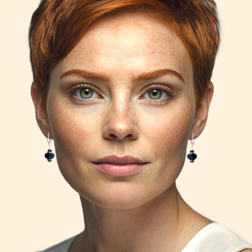 Серьги с чёрным агатом