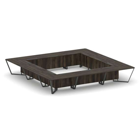 Steel Meet Стол переговорный квадратный KD-PR.B.SP-24K Дуб Мали/Металл Антрацит 4800*4800*750