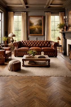 Диван для кабинета "Бостон Мадрас" с раскладным механизмом