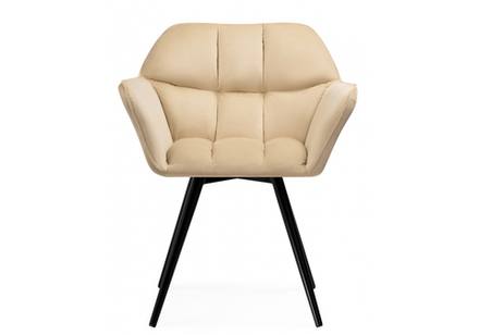 Стул на металлокаркасе Woodville Ямес крутящееся бежевый, черный глянец