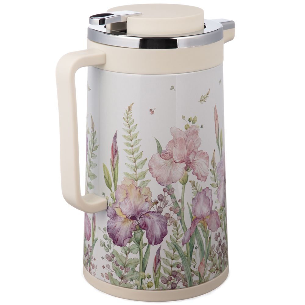 ТЕРМОС СО СТЕКЛЯННОЙ КОЛБОЙ, 950 МЛ, КРЫШКА С КЛАПАНОМ, СЕРИЯ "IRISES"