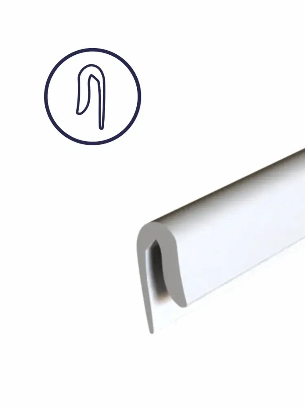 Белый гарпун для натяжного потолка 1м