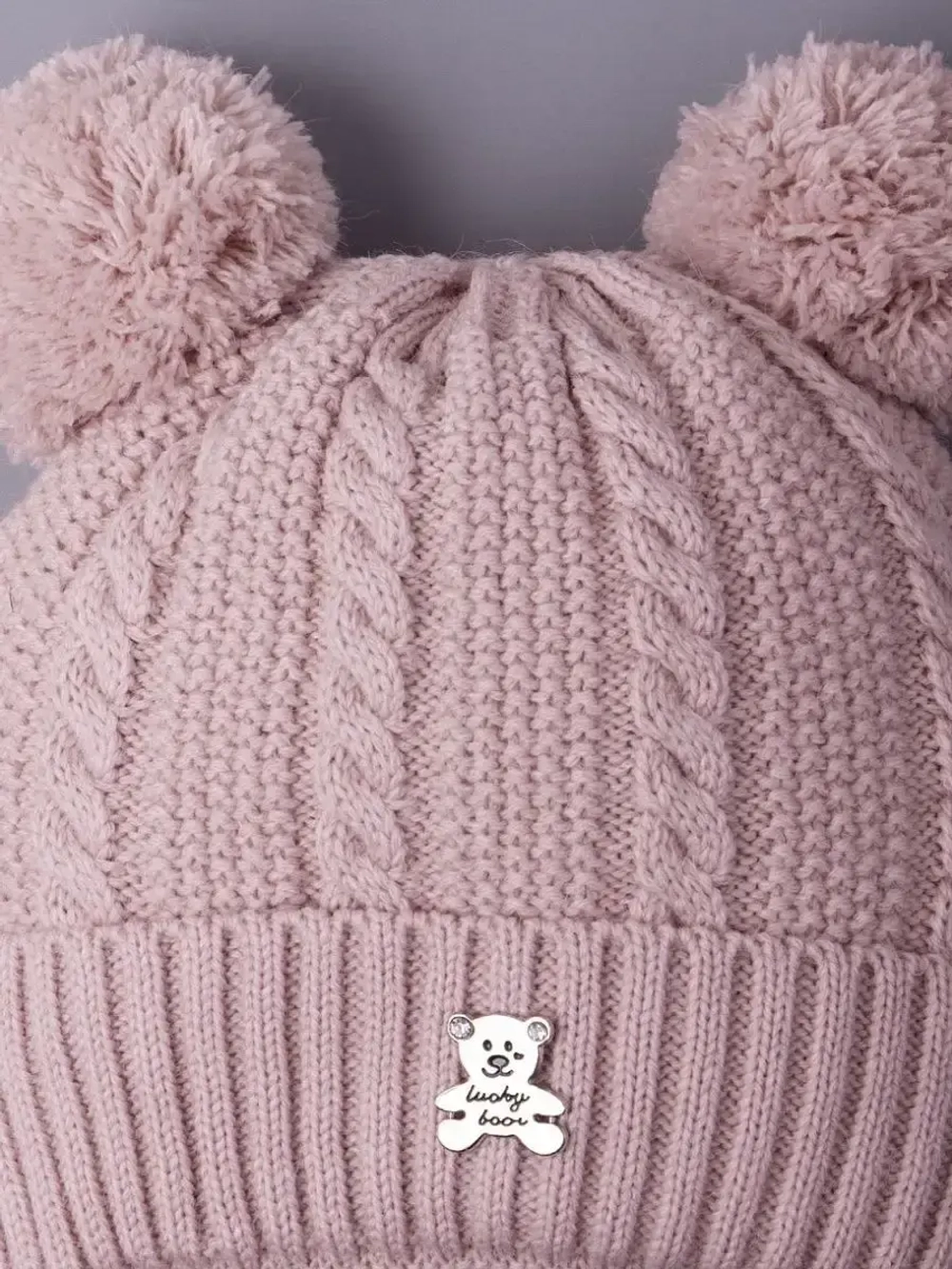 Шапка детская вязаная демисезонная на завязках