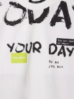 Белый лонгслив оверсайз для мальчика