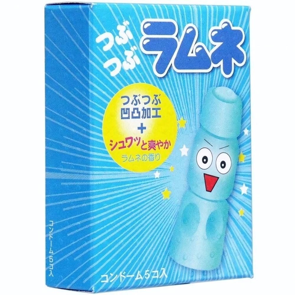 Презервативы Sagami Studded Lemonade с ароматом лимонада - 5 шт. (Цвет: голубой)