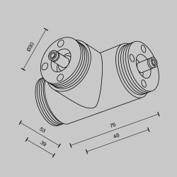 T-образный плоский коннектор для системы без ввода питания Maytoni   CA015TC-B