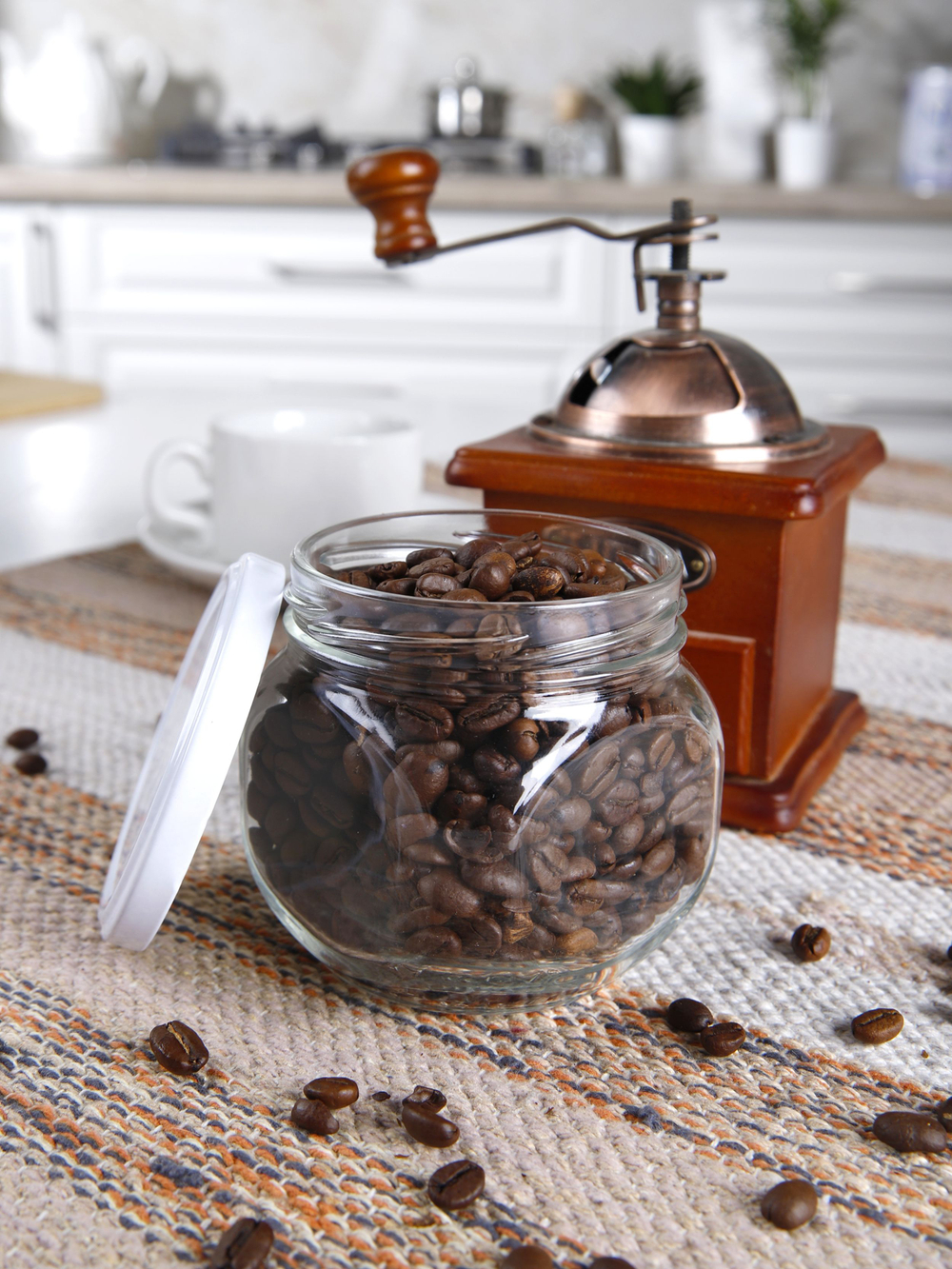 Банки стеклянные для сыпучих продуктов с крышкой и наклейками, для консервирования, для хранения специй, меда, кофе, чая