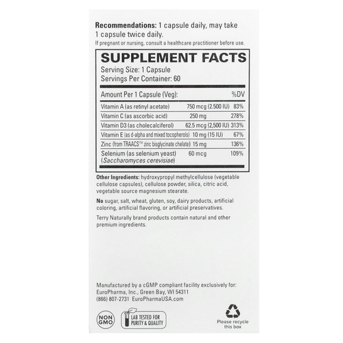 Terry Naturally, Clinical Essentials, для иммунитета, 60 капсул