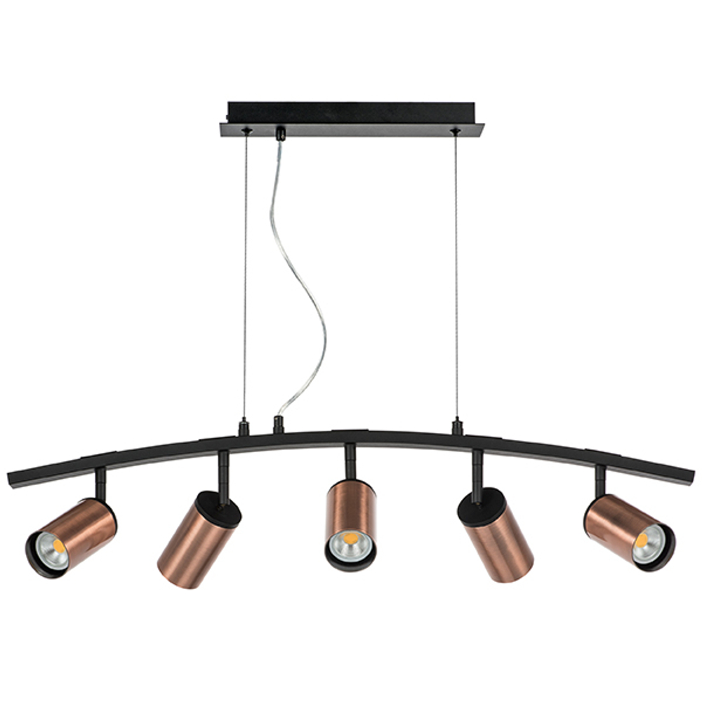 LR735305 Люстра RULLO 5х50W GU10 ЧЕРНЫЙ/МЕДЬ (571735+214430-5)