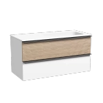 Тумба с раковиной Sancos DELTA DL100RW + CN7015 100 дуб светлый/белый