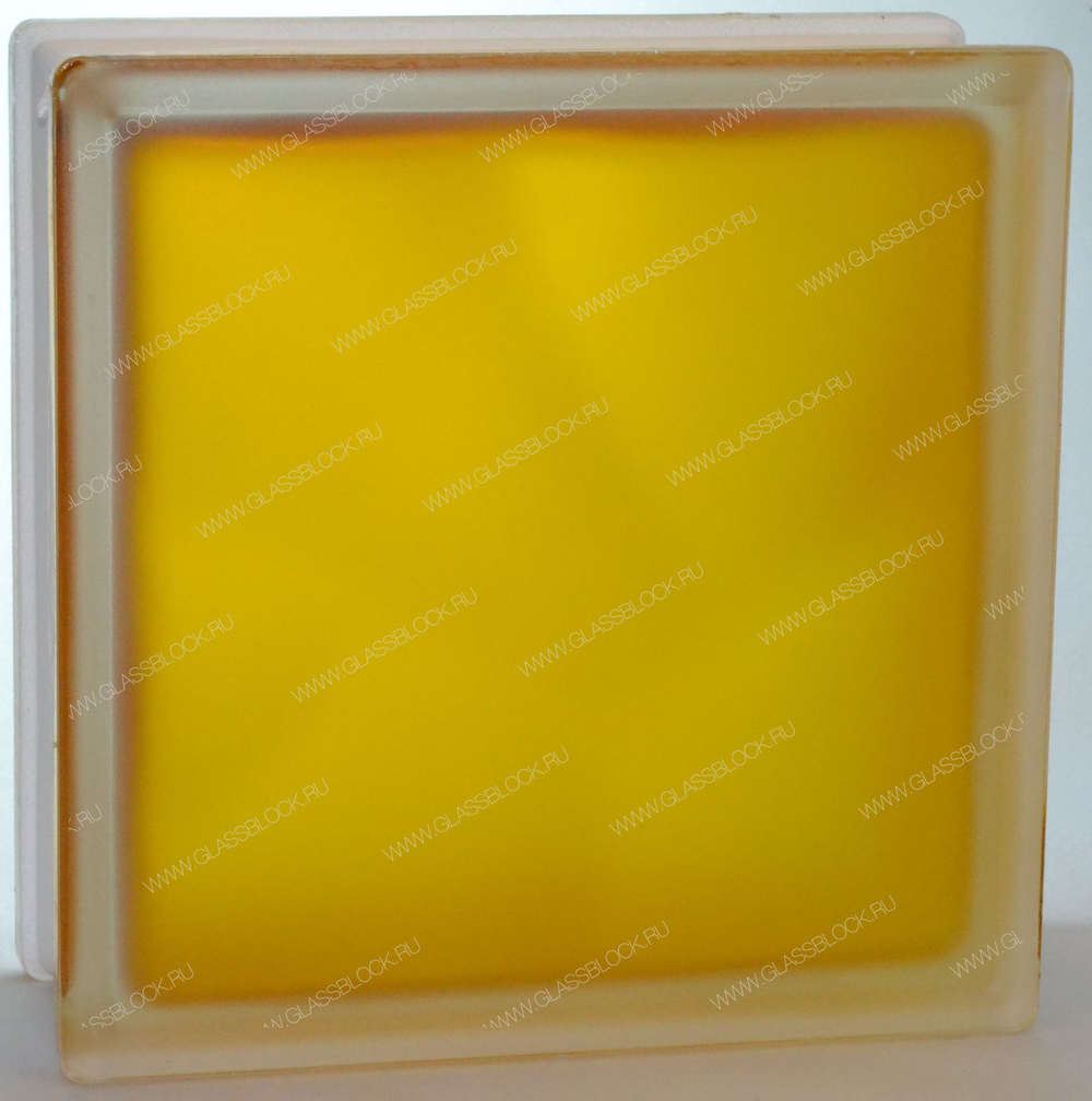 Купить Стеклоблок полуматовый медовый волна (матовый с одной стороны) Vitrablok  19x19x8