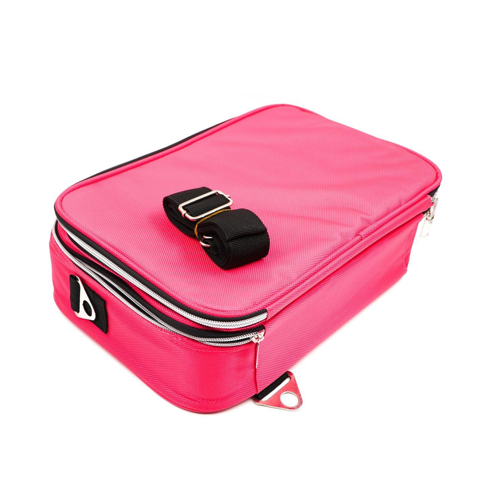 Кейс для мастера средний с зеркалом (35*24*12,5) голубой