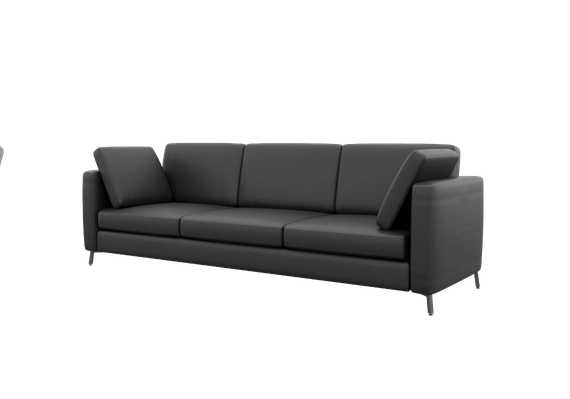 Brasco Диван трехместный BRS-3 Nappa 999/Металл Черный 2450*800*840