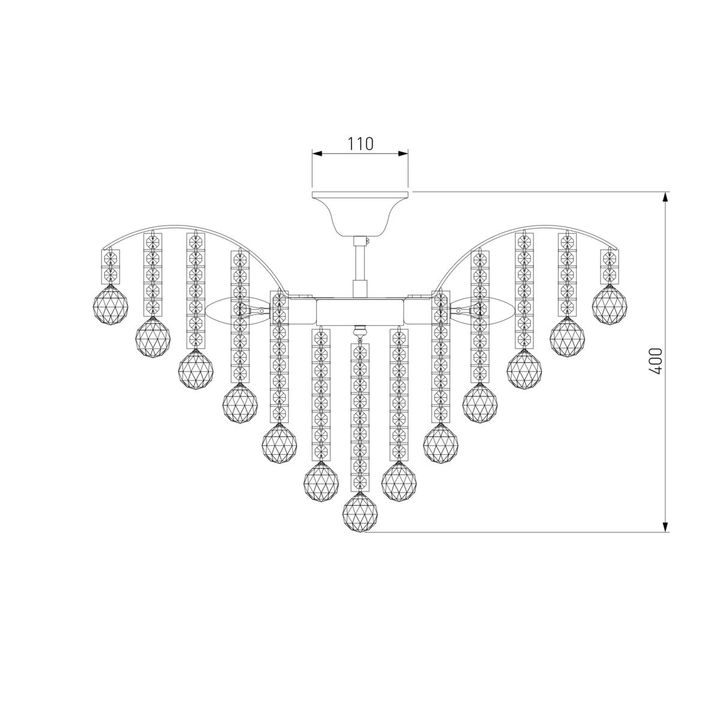 Потолочная люстра Eurosvet 3299/9 хром/прозрачный хрусталь Strotskis