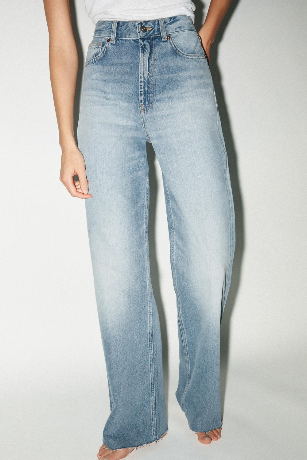 Джинсы с высокой посадкой trf wide leg