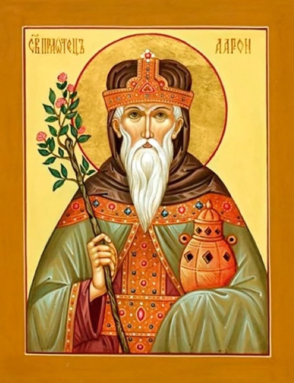 Икона на дереве "Святой Первосвященник Арон "