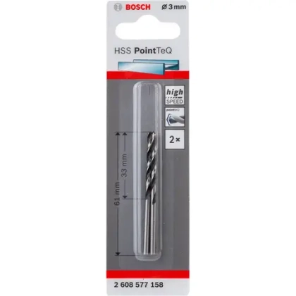 Сверло из быстрорежущей стали HSS PointTeQ 3 мм BOSCH 2608577158