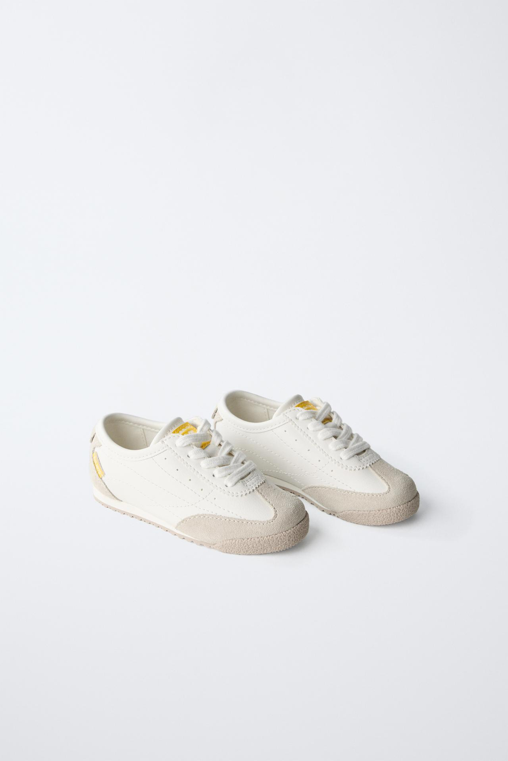 ZARA КРОССОВКИ С КОНТРАСТНОЙ ДЕТАЛЬЮ, БЕЛЫЙ