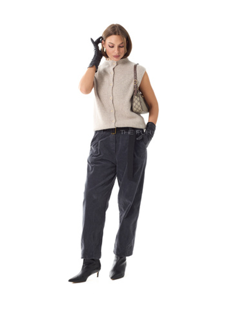 Темно-серые вельветовые брюки