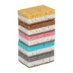 Губка для мытья посуды 9,5*6,5*3,5 см 5 шт цветные/40