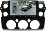 Магнитола для Toyota FJ Cruiser 2005-2022 (рамка черная) - Teyes CC3-2K-360 монитор 9.5" 2K QLED на Android 10, 6Гб+128Гб, CarPlay, 4G SIM-слот, 4 камеры в комплекте
