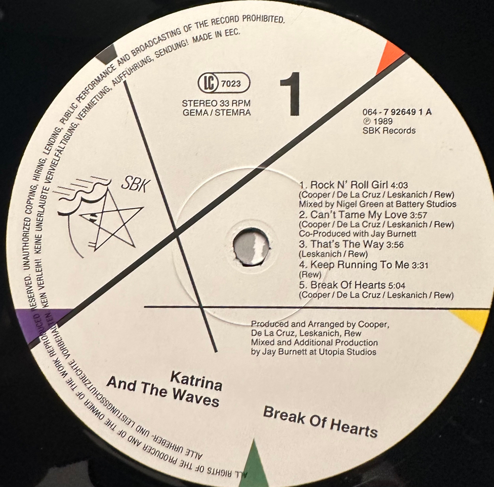 Katrina & The Waves - Break Of Hearts (Европа 1989г.)