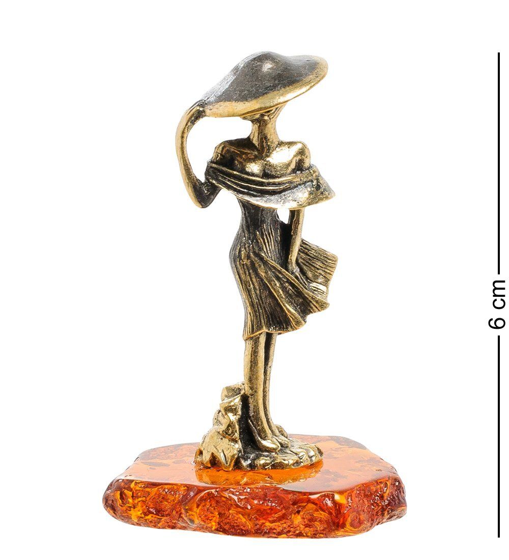 Народные промыслы AM-1914 Фигурка «Дама в шляпе» (латунь, янтарь)