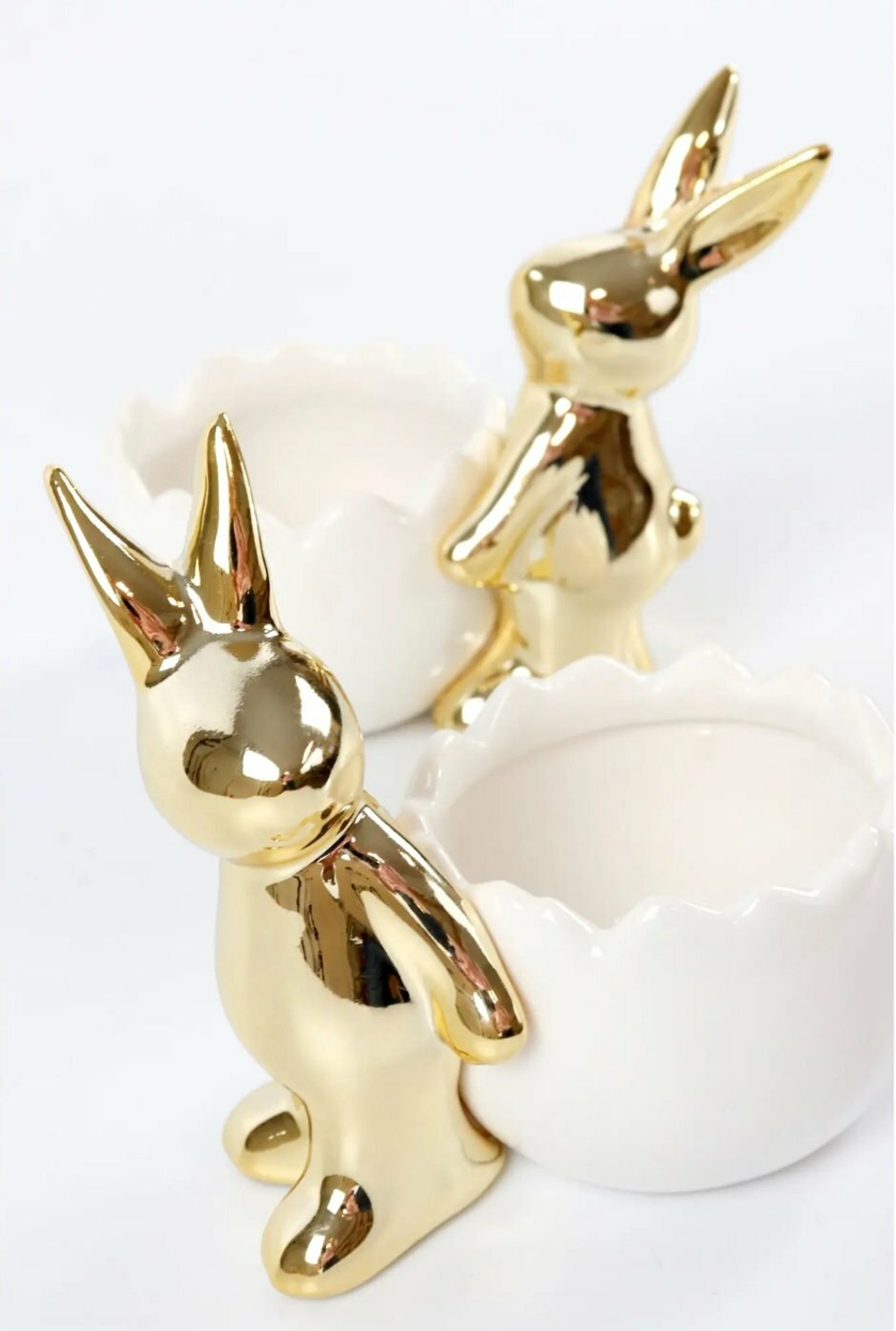 Набор 2 подставки для яйца с зайцами Hoff Interieur Goldglanz