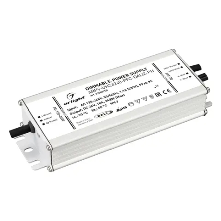 Блок питания ARPV-UH24240-PFC-DALI2-PH (24V, 10.0A, 240W) (Arlight, IP67 Металл, 7 лет) 025689(2)