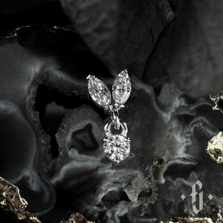 Накрутка "Rigel" - Белое золото - White CZ