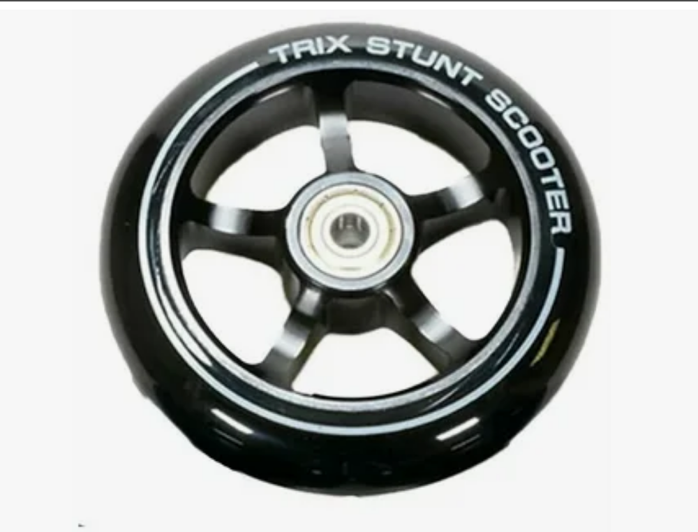 Колесо для трюкового самоката, 100мм, с подшипниками ABEC 9, алюминий, черное
