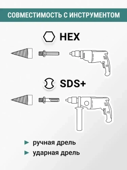 Набор сверло для дровокола для колки дров 42 мм VIRA
