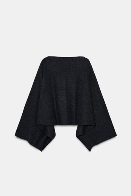 ZARA МЯГКАЯ НАКИДКА АСИММЕТРИЧНОГО КРОЯ, ТЕМНО-СЕРЫЙ