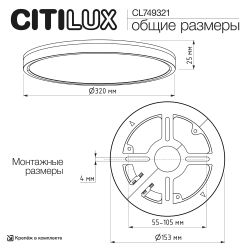 Citilux NORMA CL749321 LED RGB Светильник с пультом Чёрный